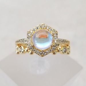 HOST PICK! 💛 18k Over Sterling Moonstone Ring Set